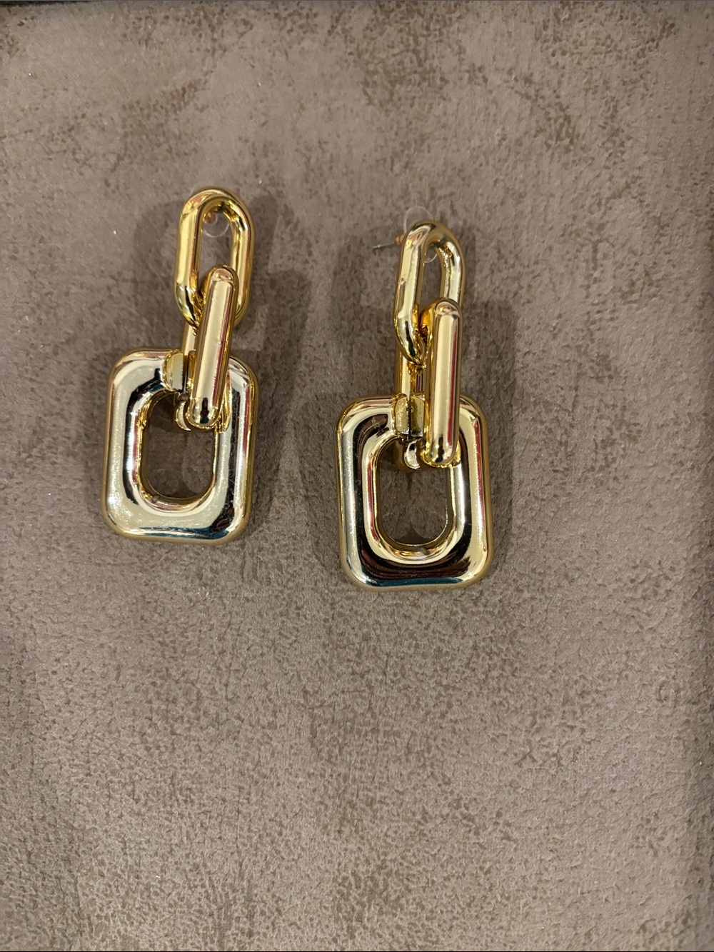 Gold Link Drop Earrings - Designer Style